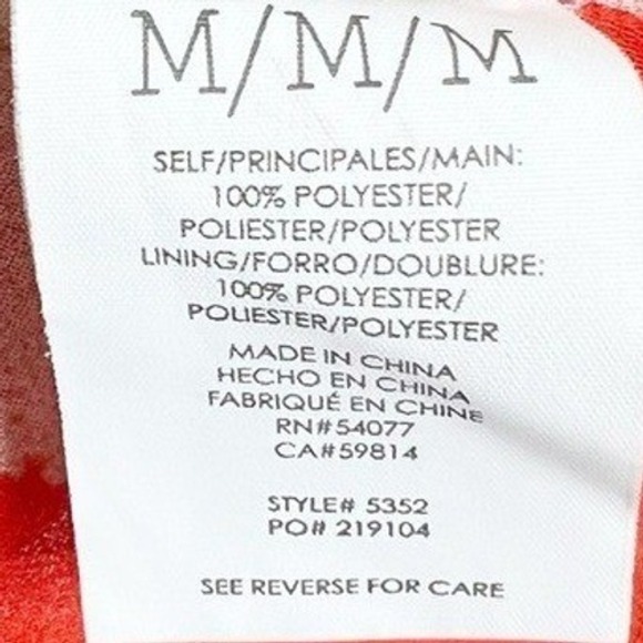 Cabi Red Floral Cold Shoulder Ruffle Sleeve Womens Top V-Neck Blouse 5352 Medium - Picture 8 of 8